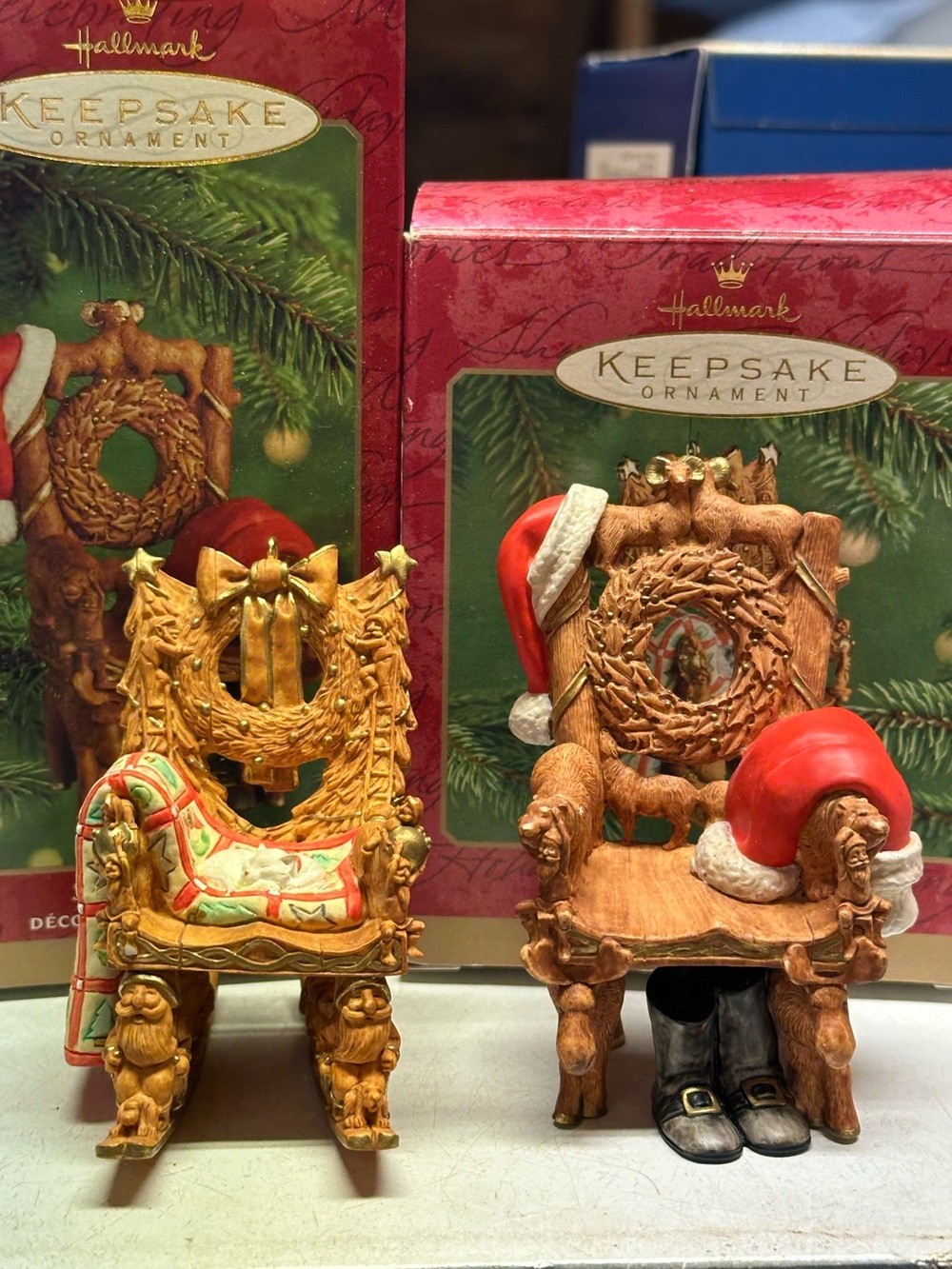 Hallmark Keepsake Santa & Mrs Claus Chair Ornaments Set of 2 - Picture 8 of 8